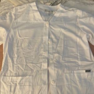 Brand new w/tags, white, Greys anatomy scrub jacket. Never worn